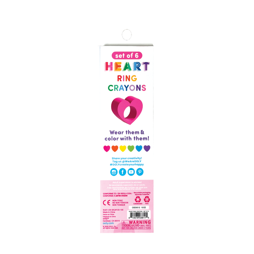 OOLY - Heart Ring Crayons (Set of 6)