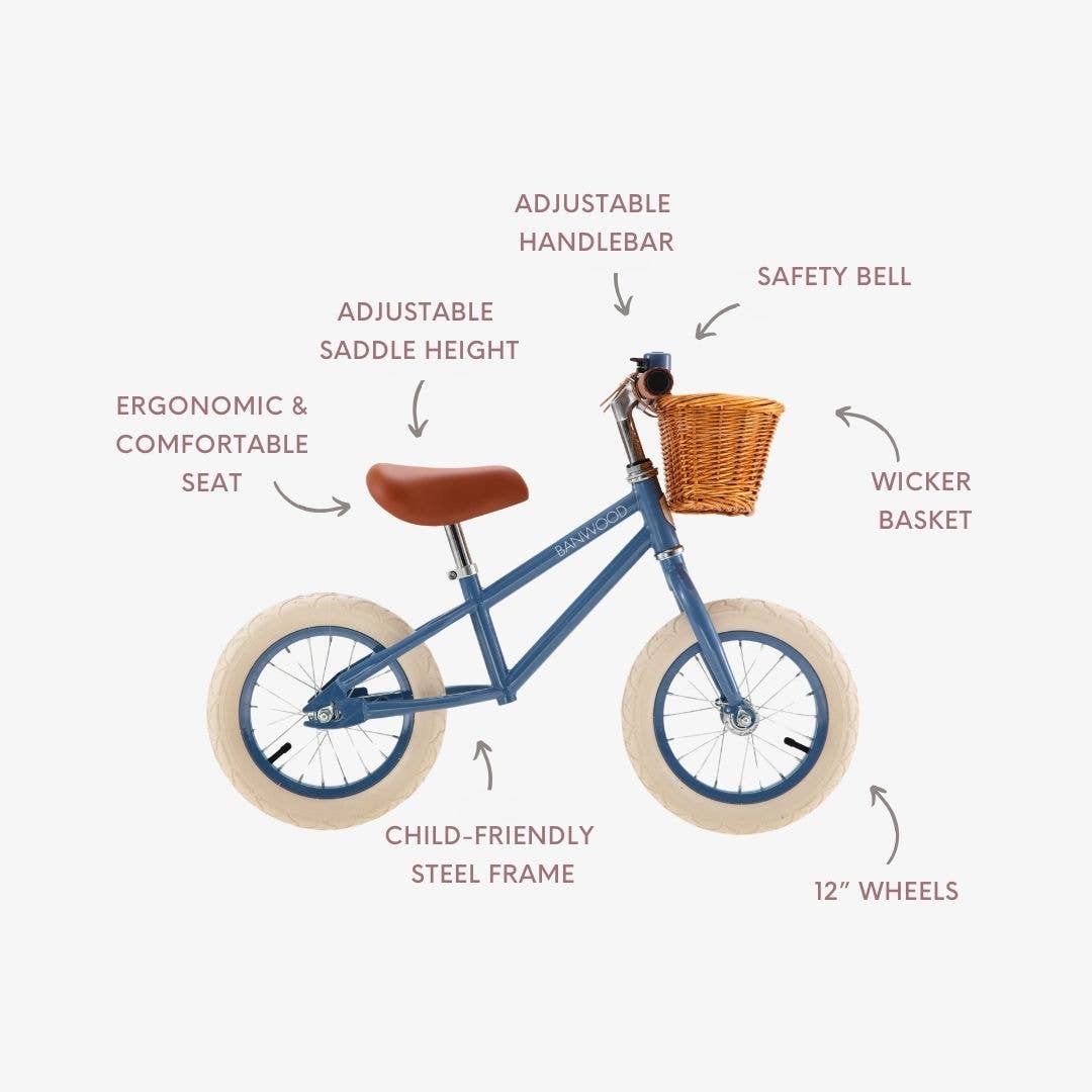 Banwood Inc - BANWOOD BALANCE BIKE FIRST GO VINTAGE - BLUE