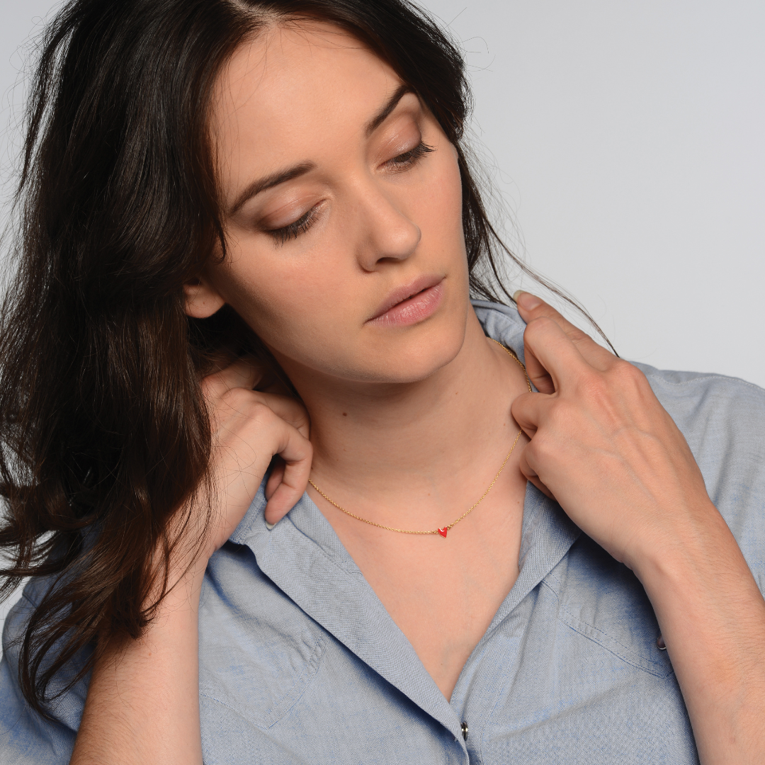 Titlee - GRANT heart red poppy