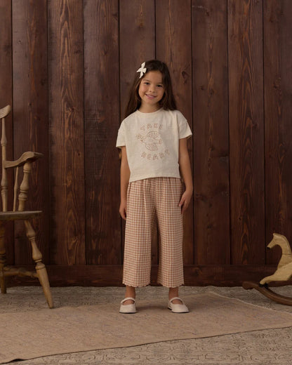 Rylee + Cru Wide Leg Pant Fawn Gingham