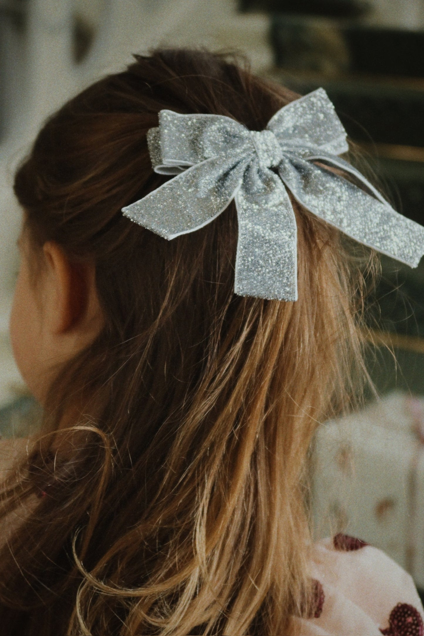 Konges Sløjd Glitter Velvet Double Bow Hair Barrette