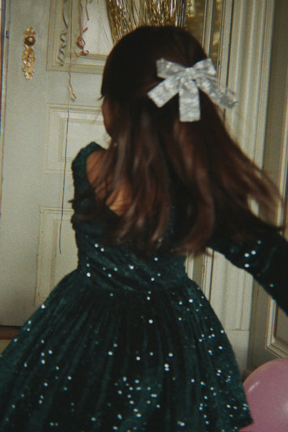 Konges Sløjd Glitter Velvet Double Bow Hair Barrette