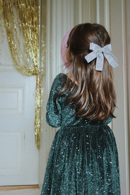 Konges Sløjd Glitter Velvet Double Bow Hair Barrette