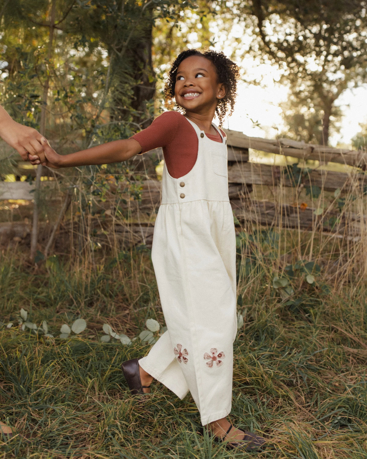 Rylee + Cru Wide Leg Overall Daisy Patches