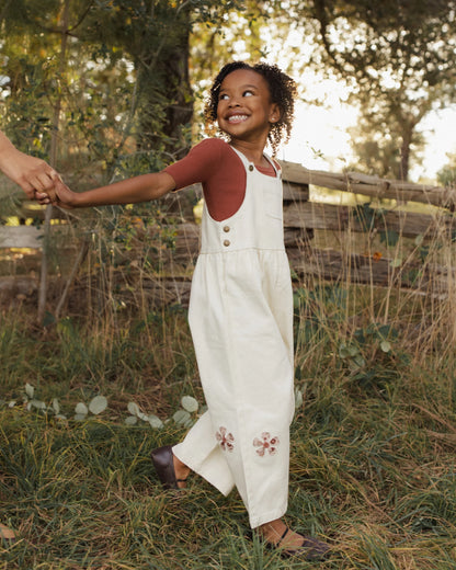 Rylee + Cru Wide Leg Overall Daisy Patches