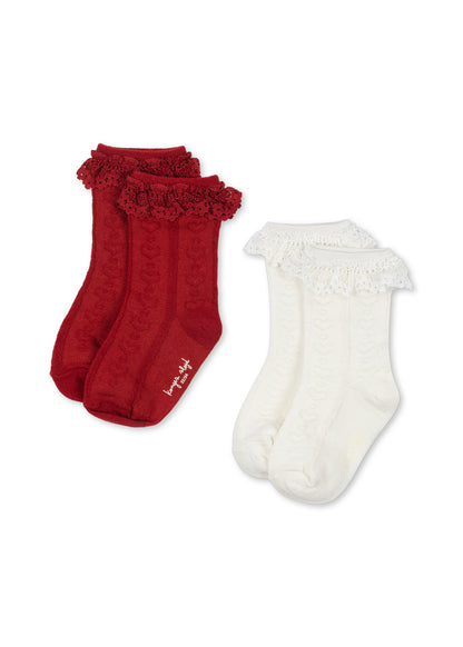 Konges Sløjd 2 Pack Pointelle Frill Socks