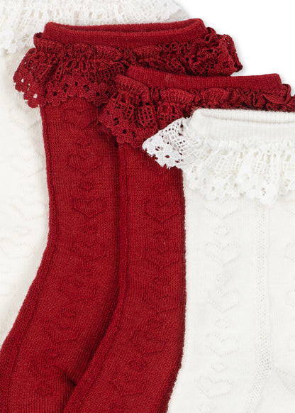Konges Sløjd 2 Pack Pointelle Frill Socks