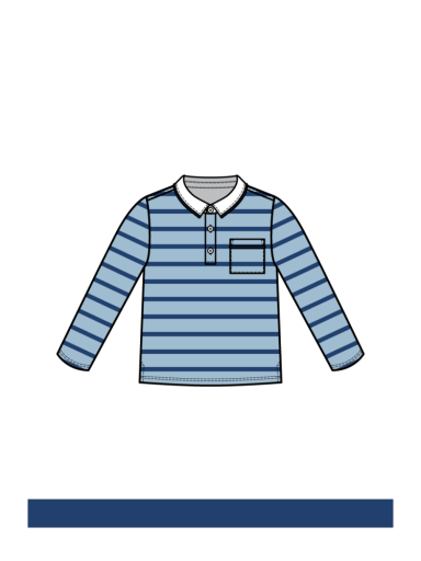 Oso & Me Parker Polo - Sky Blue Stripe