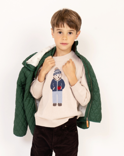 Northern Classics Kids Winter Pup Sweater - Beige