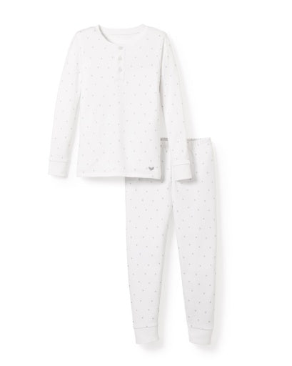 Petite Plume Kid's Pima Snug Fit Pajama Set - Grey Stars