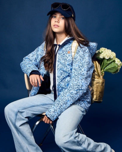 Northern Classics Kids Winter Coat - Blue Ditsy Floral
