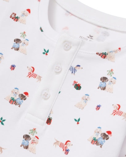 Petite Plume Children's Snug Fit Pajama Set - Woof de Noël