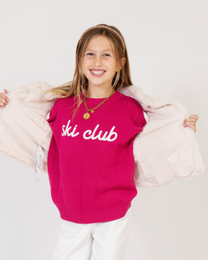 Northern Classics Kids Ski Club Sweater - Hot Pink