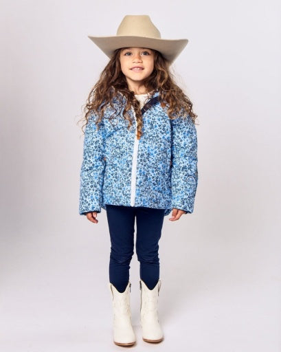 Northern Classics Kids Winter Coat - Blue Ditsy Floral