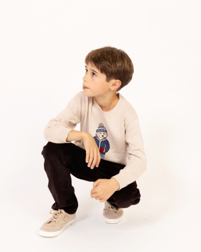 Northern Classics Kids Winter Pup Sweater - Beige