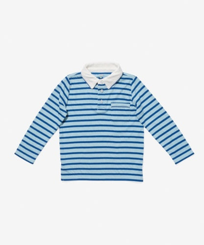 Oso & Me Parker Polo - Sky Blue Stripe