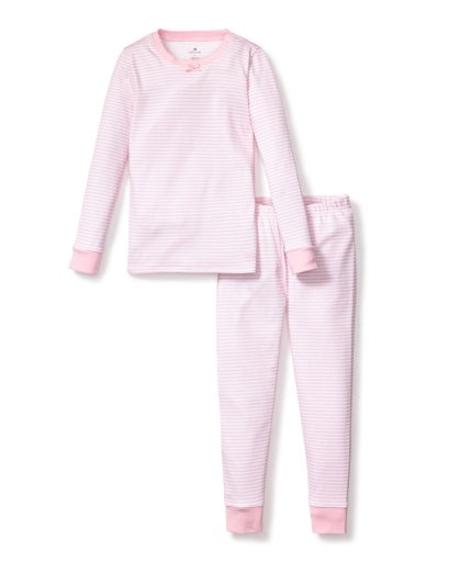 Petite Plume Kid's Pima Snug Fit Pajama Set - Pink Stripes