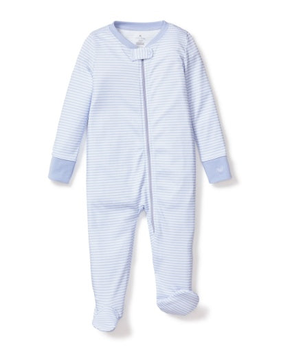 Petite Plume Baby's Pima Snug Fit Romper - Blue Stripes
