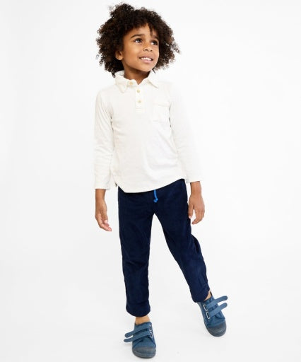 Oso & Me Parker Polo - Vanilla Piping