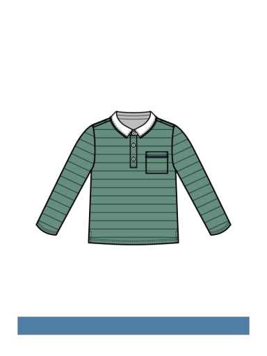 Oso & Me Parker Polo - Sage Fine Stripe