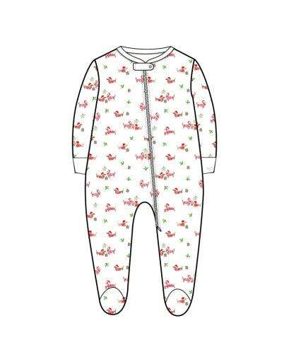 Petite Plume Infant Footie Romper - Woof de Noël