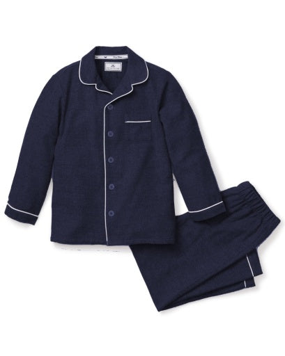 Petite Plume Navy Flannel Pajama Set