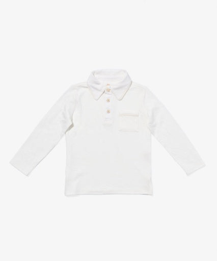 Oso & Me Parker Polo - Vanilla Piping