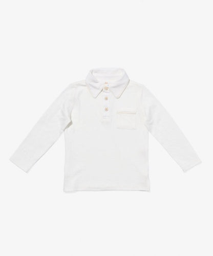Oso & Me Parker Polo - Vanilla Piping