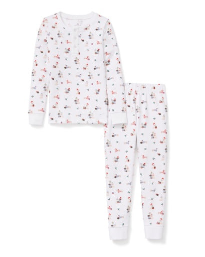 Petite Plume Children's Snug Fit Pajama Set - Woof de Noël