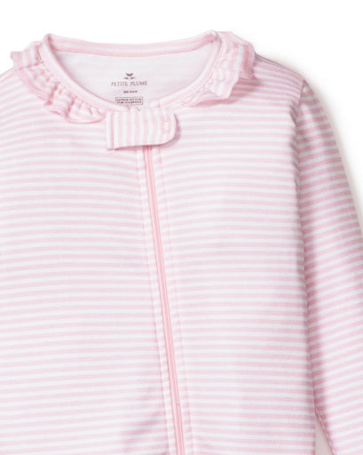 Petite Plume Baby's Pima Snug Fit Romper - Pink Stripes
