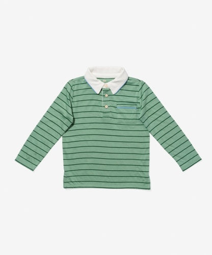 Oso & Me Parker Polo - Sage Fine Stripe