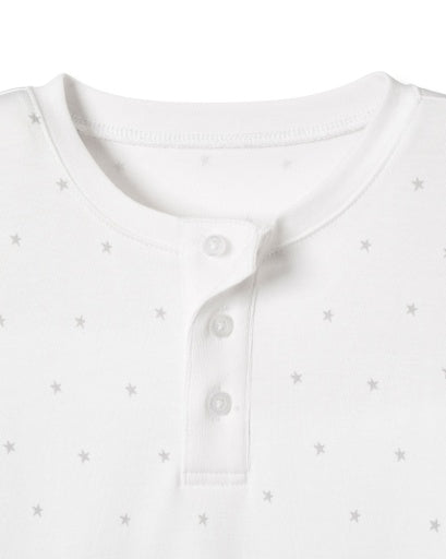 Petite Plume Kid's Pima Snug Fit Pajama Set - Grey Stars