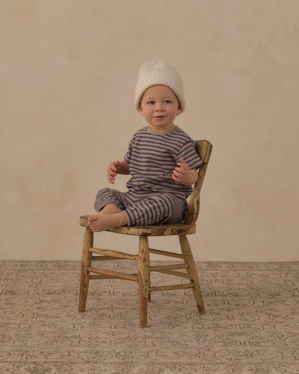 Rylee + Cru Jersey Tee + Pant Set Vintage Stripe
