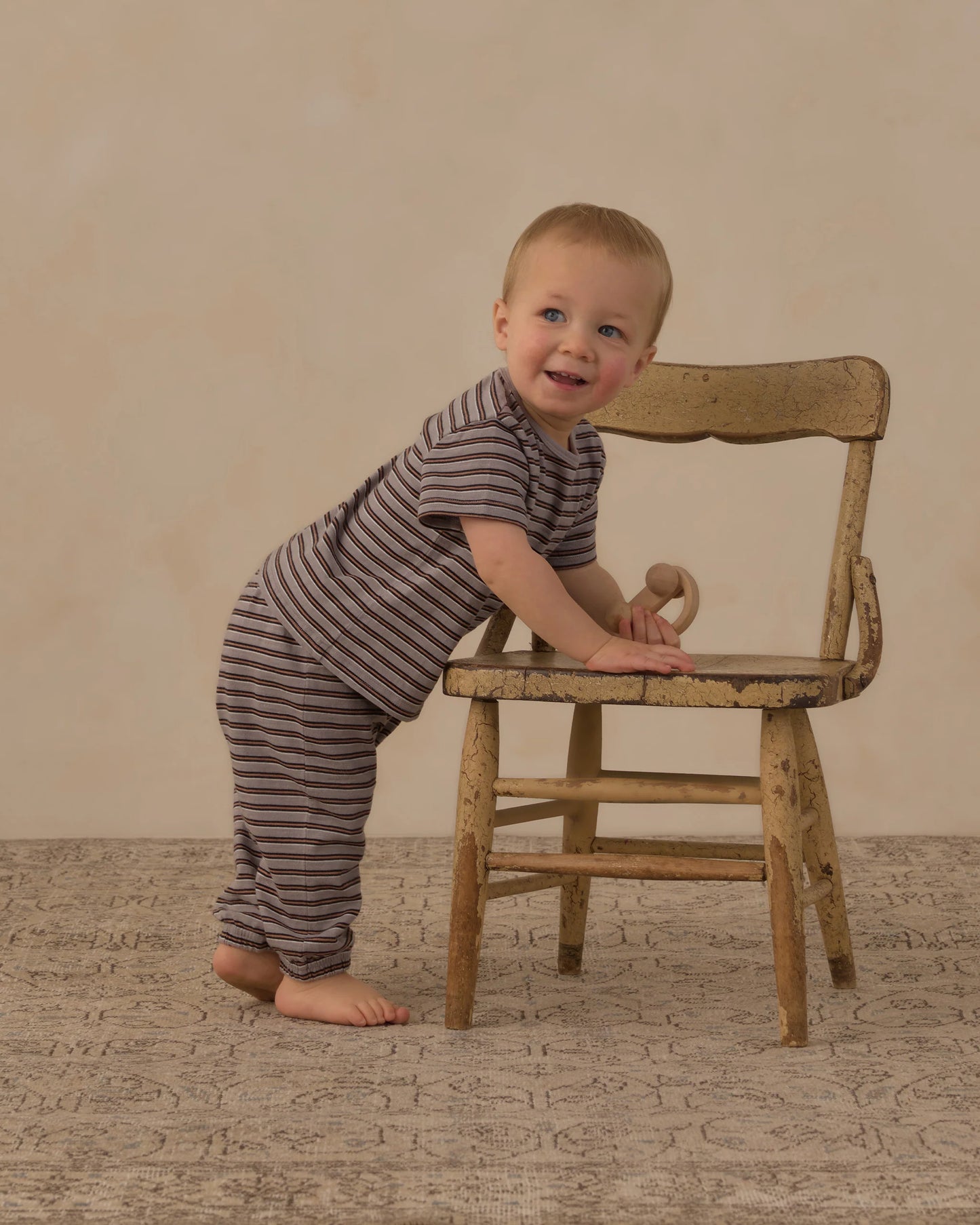 Rylee + Cru Jersey Tee + Pant Set Vintage Stripe