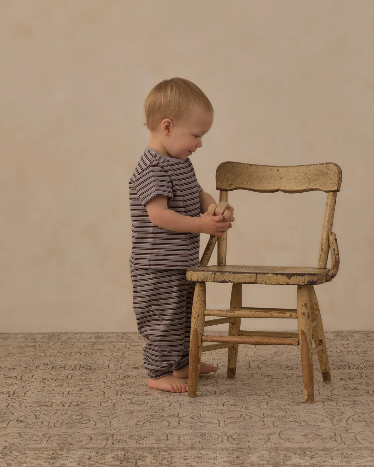 Rylee + Cru Jersey Tee + Pant Set Vintage Stripe
