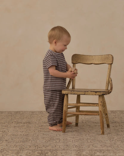 Rylee + Cru Jersey Tee + Pant Set Vintage Stripe