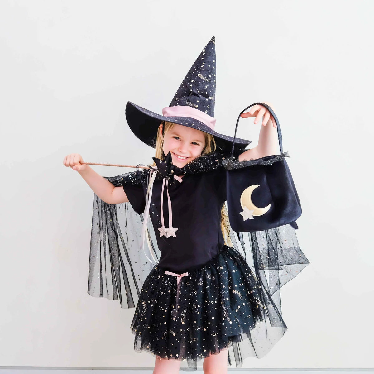 Mimi & Lula Ethel Tulle Witch Cape - Black