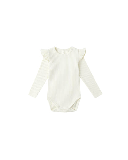 Rylee + Cru Shoulder Ruffle Bodysuit