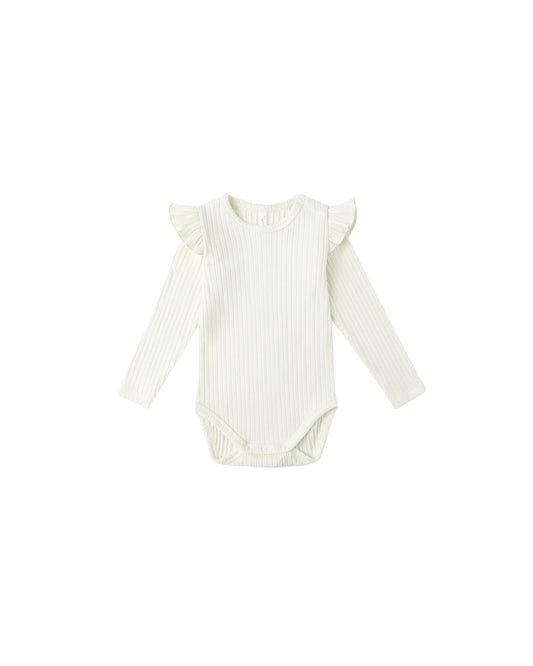 Rylee + Cru Shoulder Ruffle Bodysuit