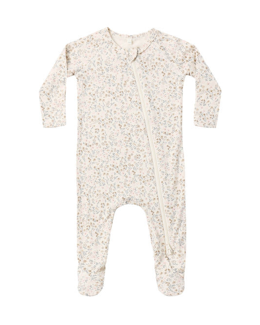 Quincy Mae Bamboo Zip Footie