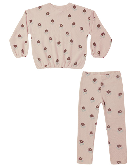 Rylee + Cru Spongey Knit Set Petal Daisy