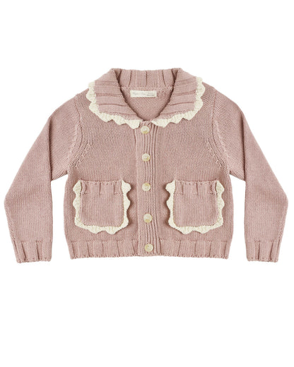 Rylee + Cru Collared Cardigan Rosewood
