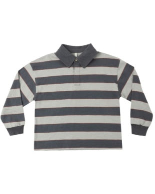 Rylee + Cru Rugby Polo Sage Stripe
