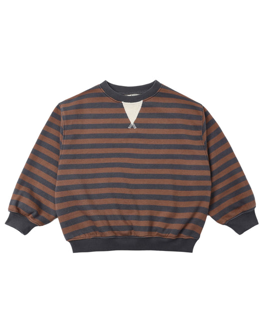 Rylee + Cru Oversized Crew Mulberry Stripe