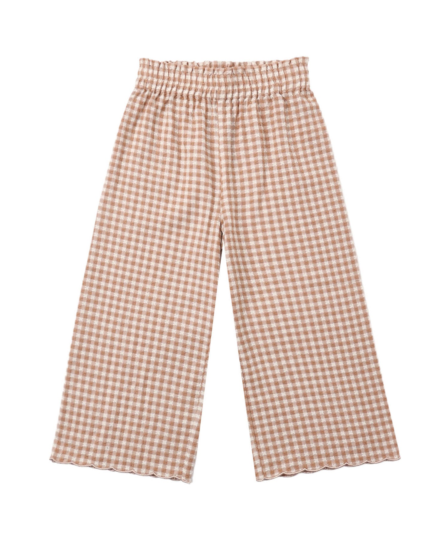 Rylee + Cru Wide Leg Pant Fawn Gingham
