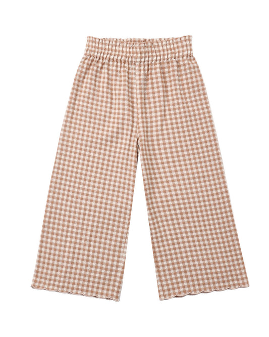 Rylee + Cru Wide Leg Pant Fawn Gingham