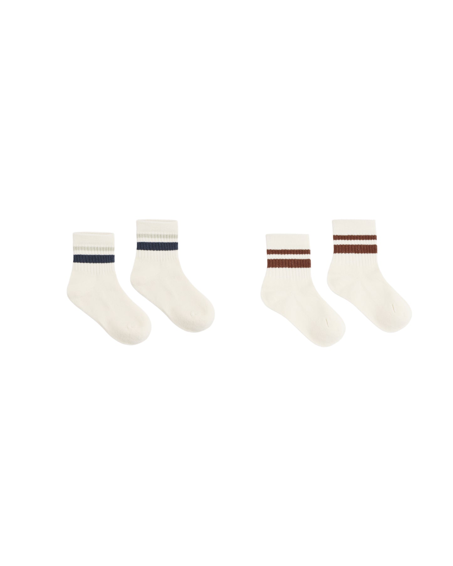 Rylee + Cru Stripe Socks, 2-Pack Fog, Mulberry
