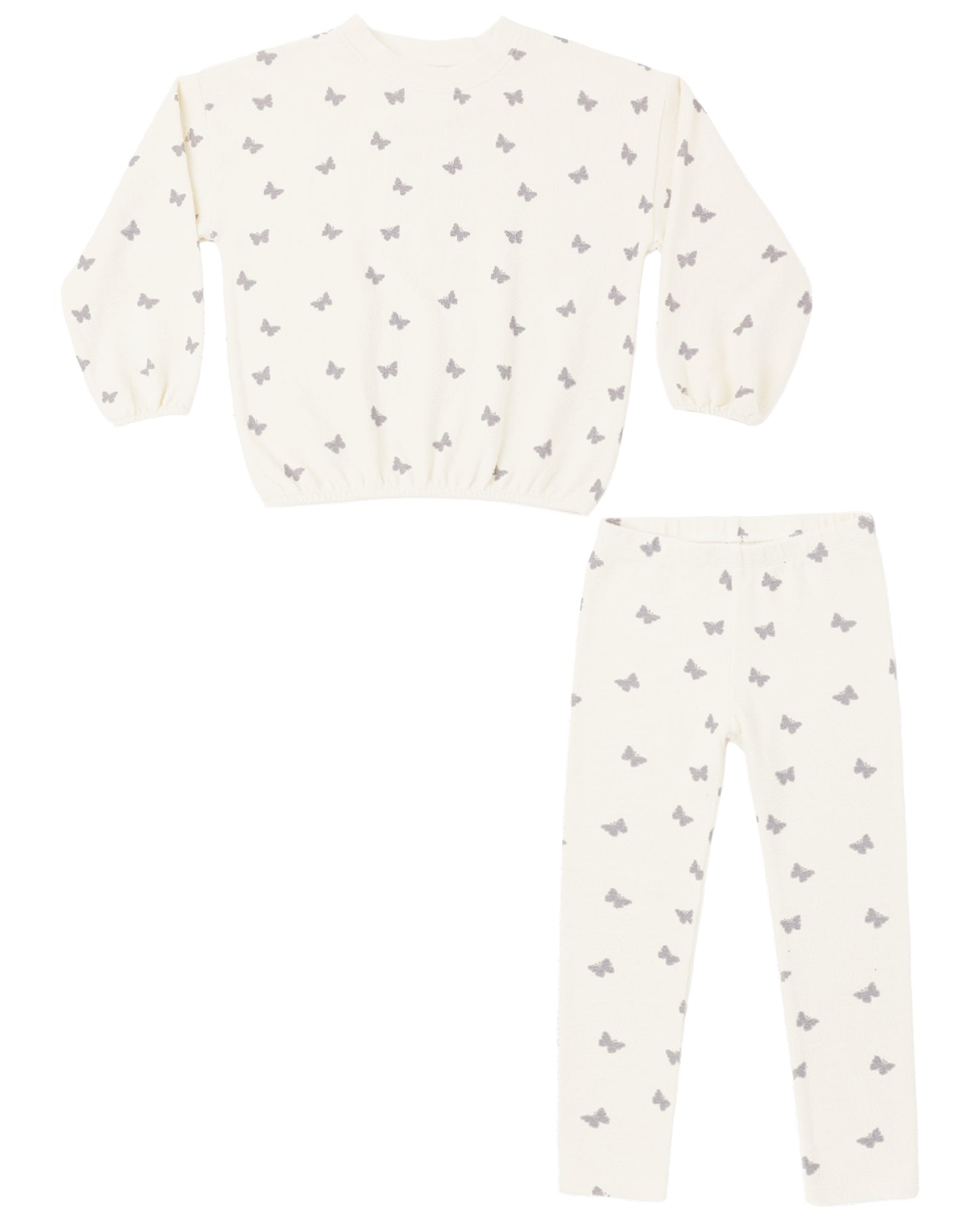 Rylee + Cru Spongey Knit Set Butterfly Ditsy