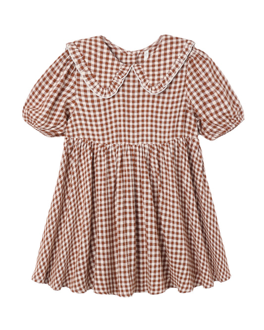 Rylee + Cru Camille Dress Brick Check