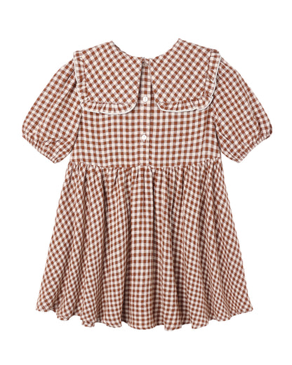 Rylee + Cru Camille Dress Brick Check